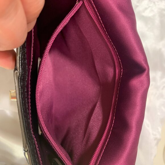 COACH MADISON CLUTCH IN TEXTURED LEATHER LI BLACK F25240 - Picture 14 of 16